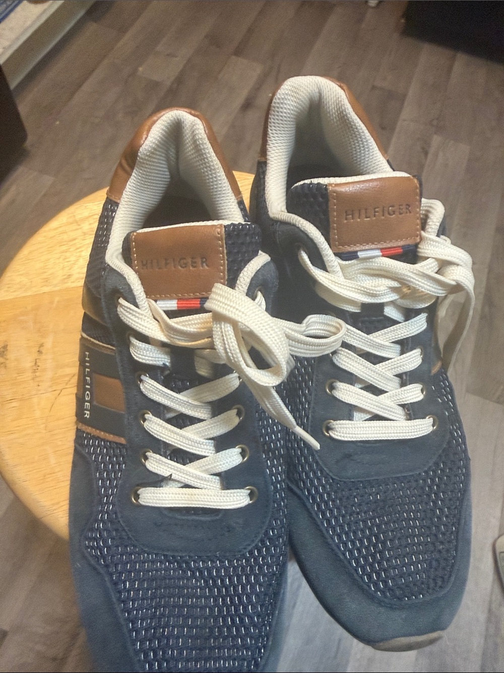 Tommy Hilfiger Men’s Navy and Tan Casual Sneakers